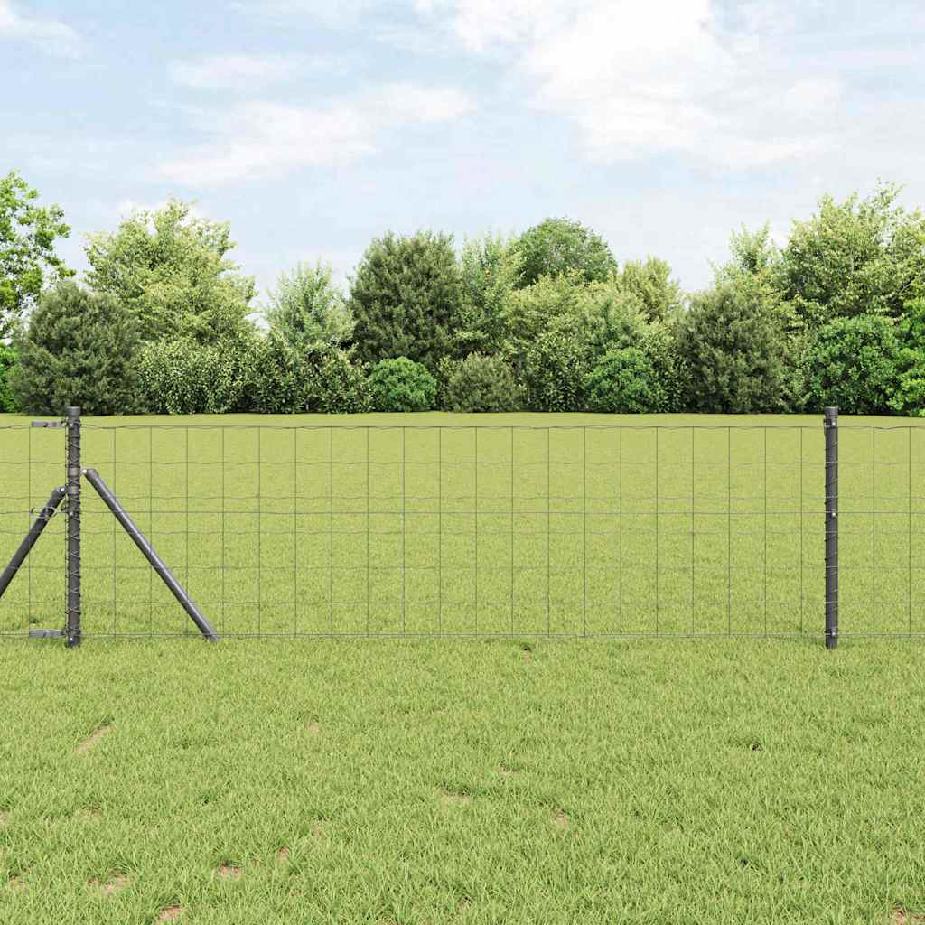 Bodenmontierter Euro-Zaun 25 x 0,8 m PVC-beschichteter Stahl
