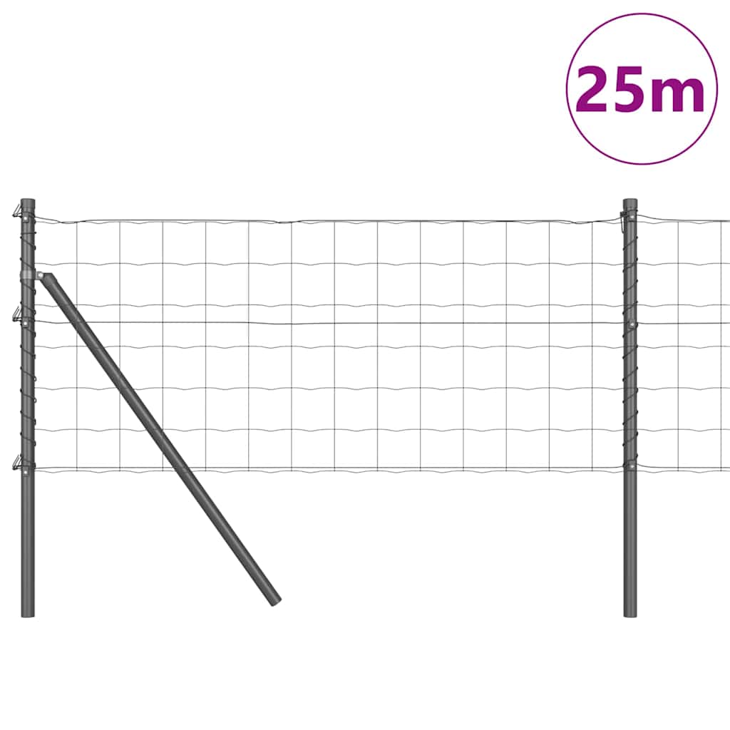 Bodenmontierter Euro-Zaun 25 x 0,8 m PVC-beschichteter Stahl