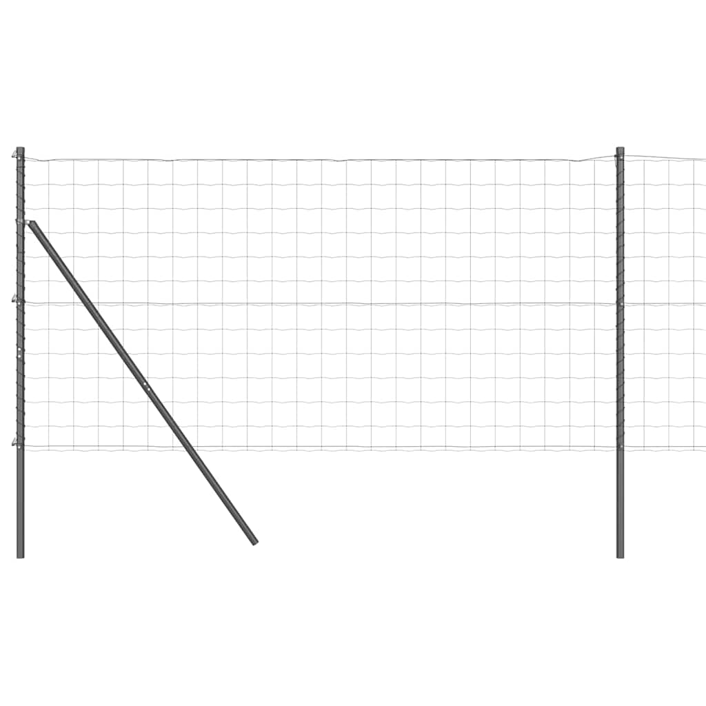 Bodenmontierter Euro-Zaun 25 x 1 m PVC-beschichteter Stahl Grau