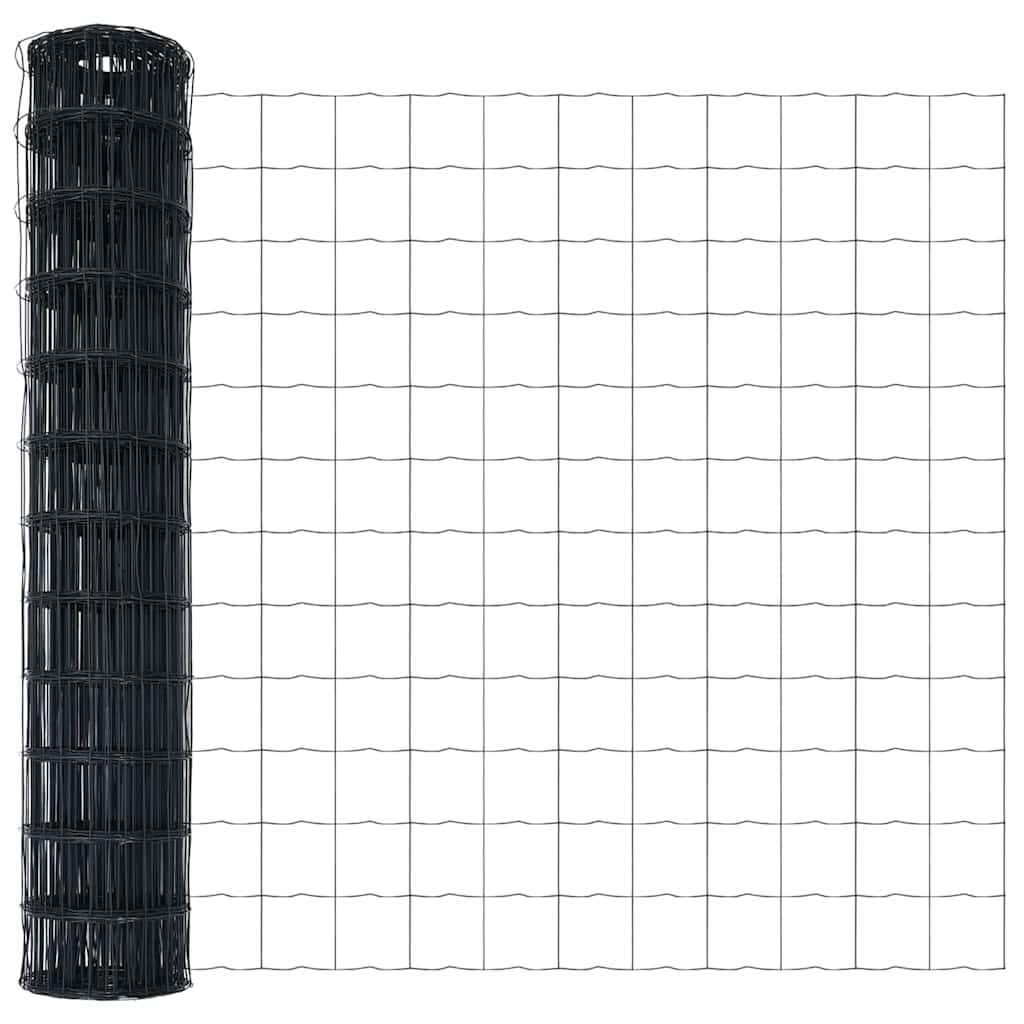 Bodenmontierter Euro-Zaun 25 x 1 m PVC-beschichteter Stahl Grau