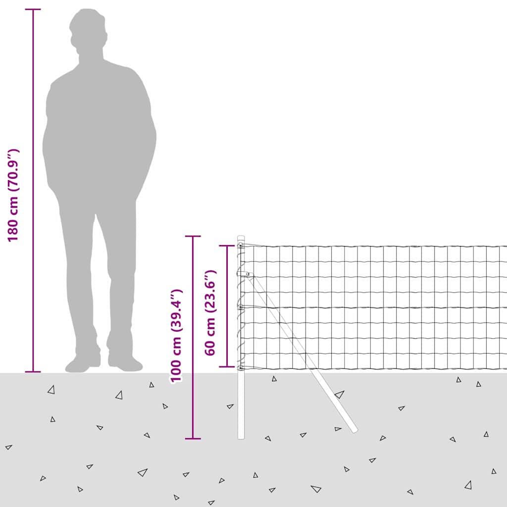 Ground Fix Geschweißter Drahtzaun 10 x 0,6 m (B x H)