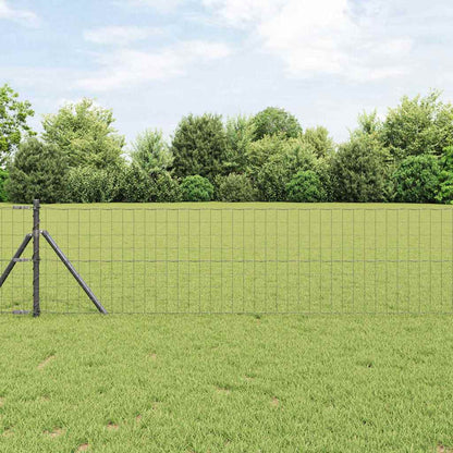 Bodenmontierter Euro-Zaun 25 x 0,8 m PVC-beschichteter Stahl