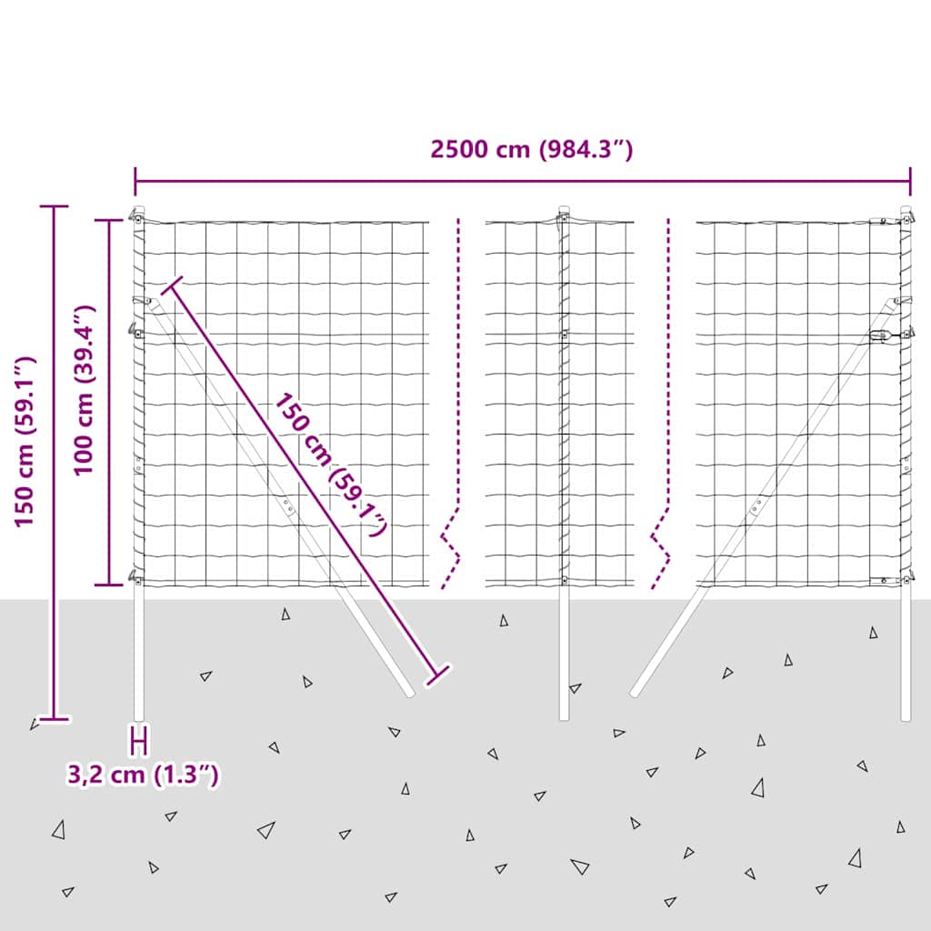 Ground Fix Geschweißter Drahtzaun 25 x 1 m (B x H)