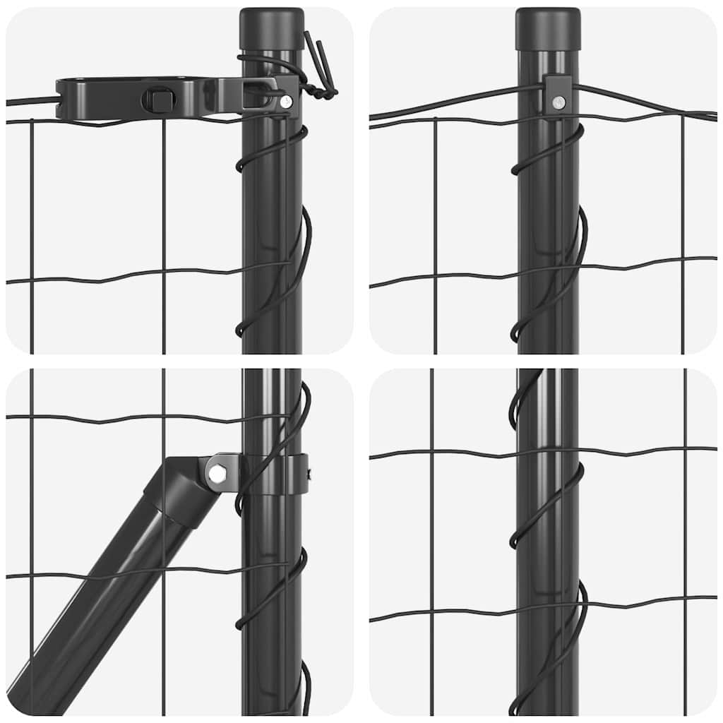 Bodenmontierter Euro-Zaun 50 x 0,4 m PVC-beschichteter Stahl
