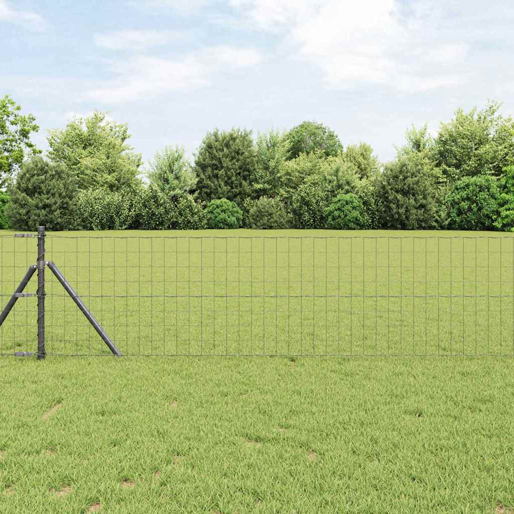 Bodenmontierter Euro-Zaun 50 x 0,4 m PVC-beschichteter Stahl