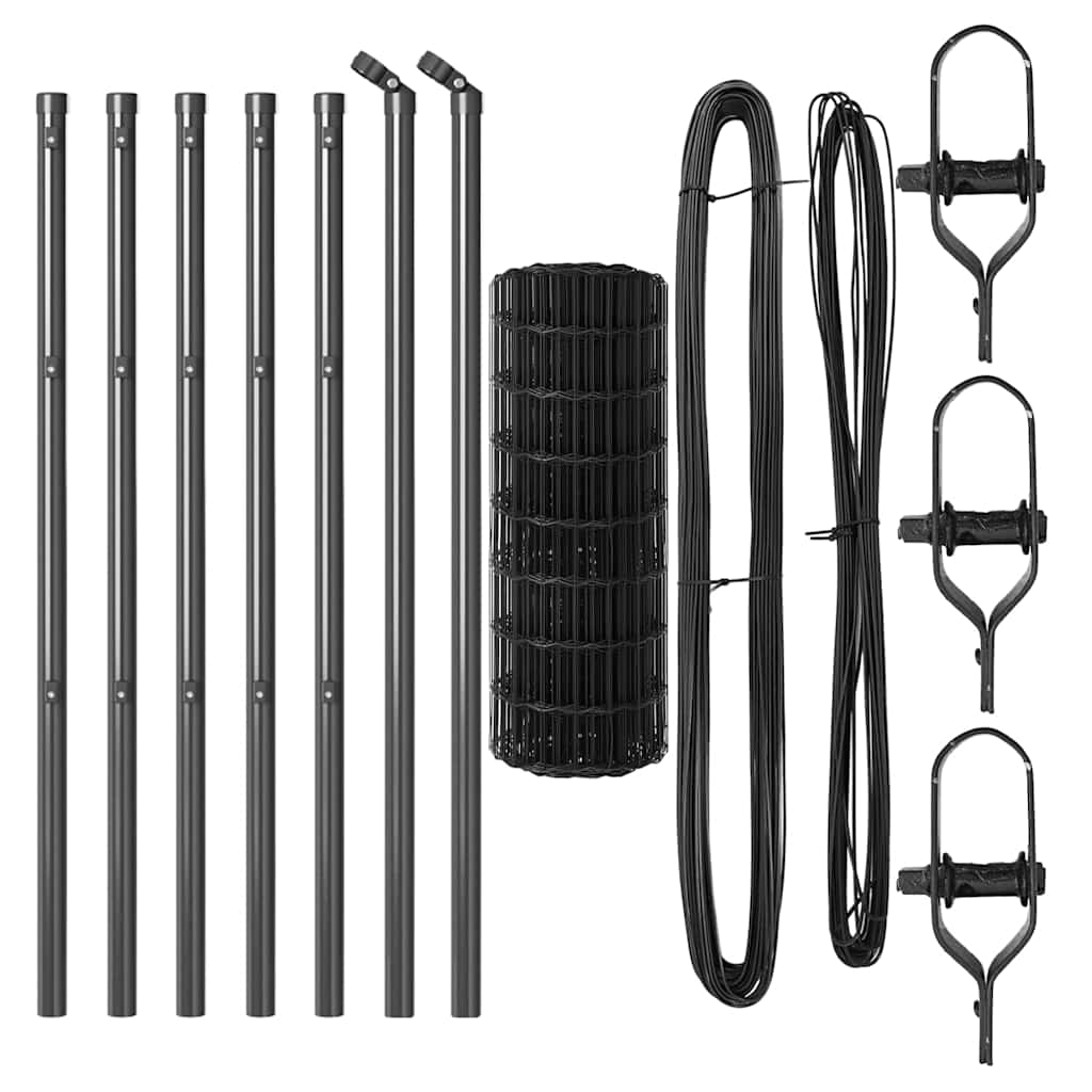 Bodenmontierter Euro-Zaun 50 x 0,4 m PVC-beschichteter Stahl