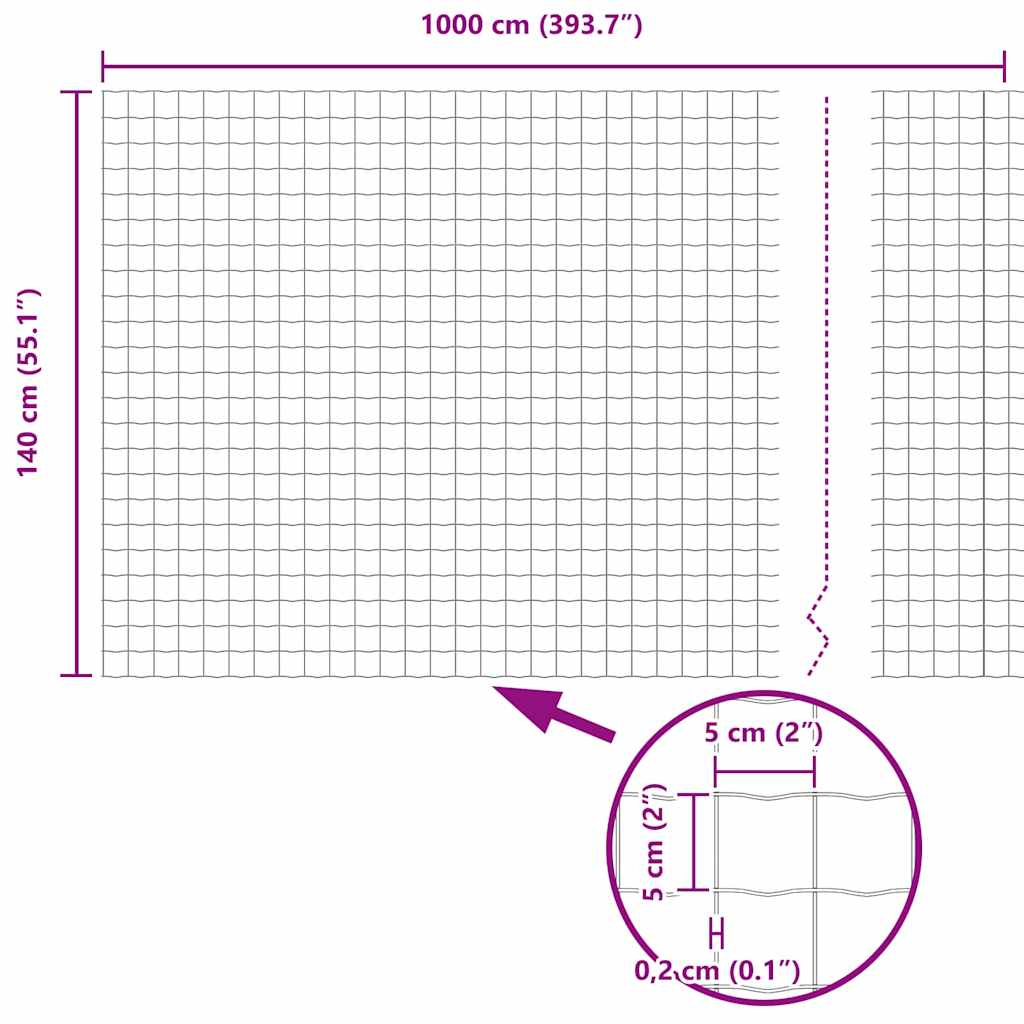 Ground Fix Geschweißter Drahtzaun 10 x 1,4 m (B x H)
