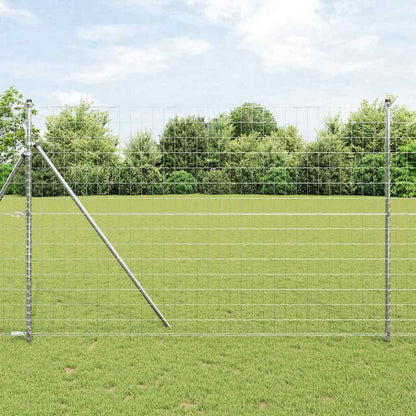 Bodenmontierter Euro-Zaun 10 x 1,6 m Verzinkter Stahl Silber