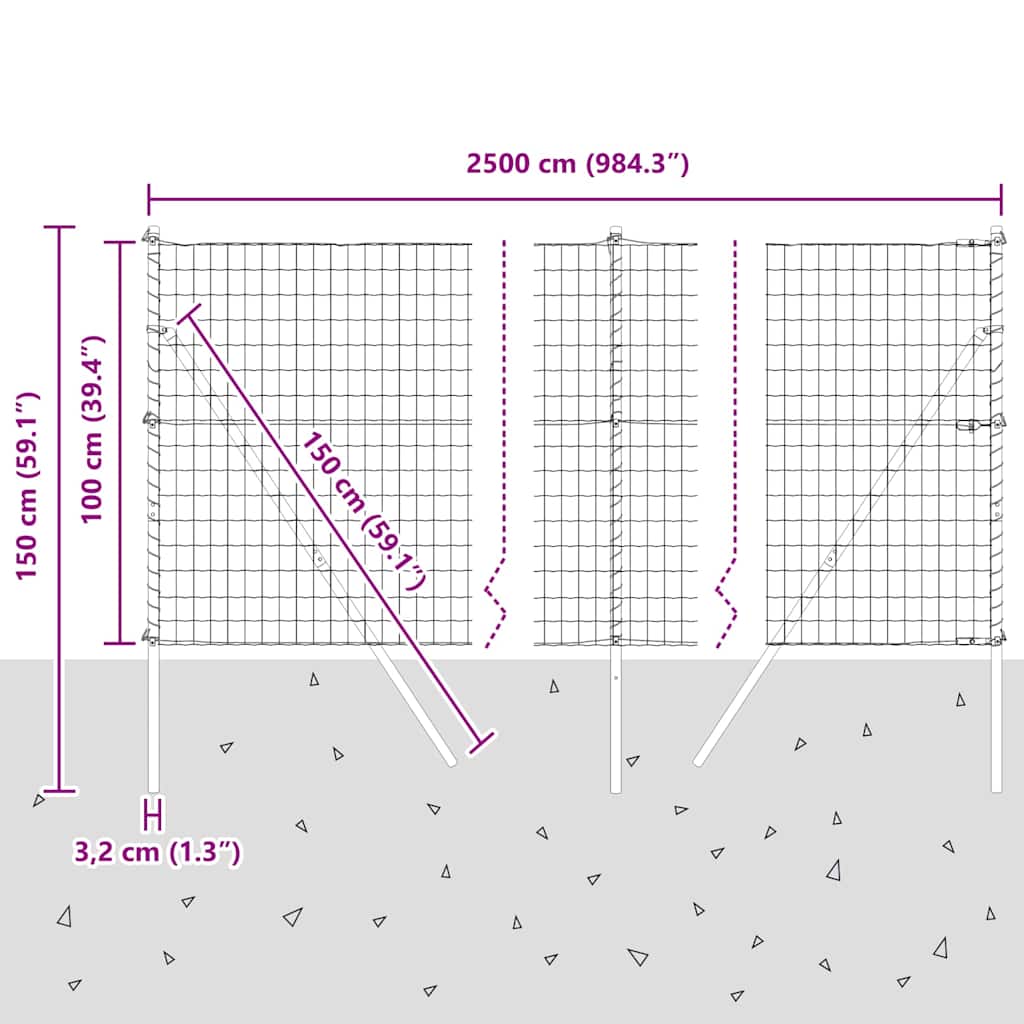 Ground Fix Geschweißter Drahtzaun 25 x 1 m (B x H)