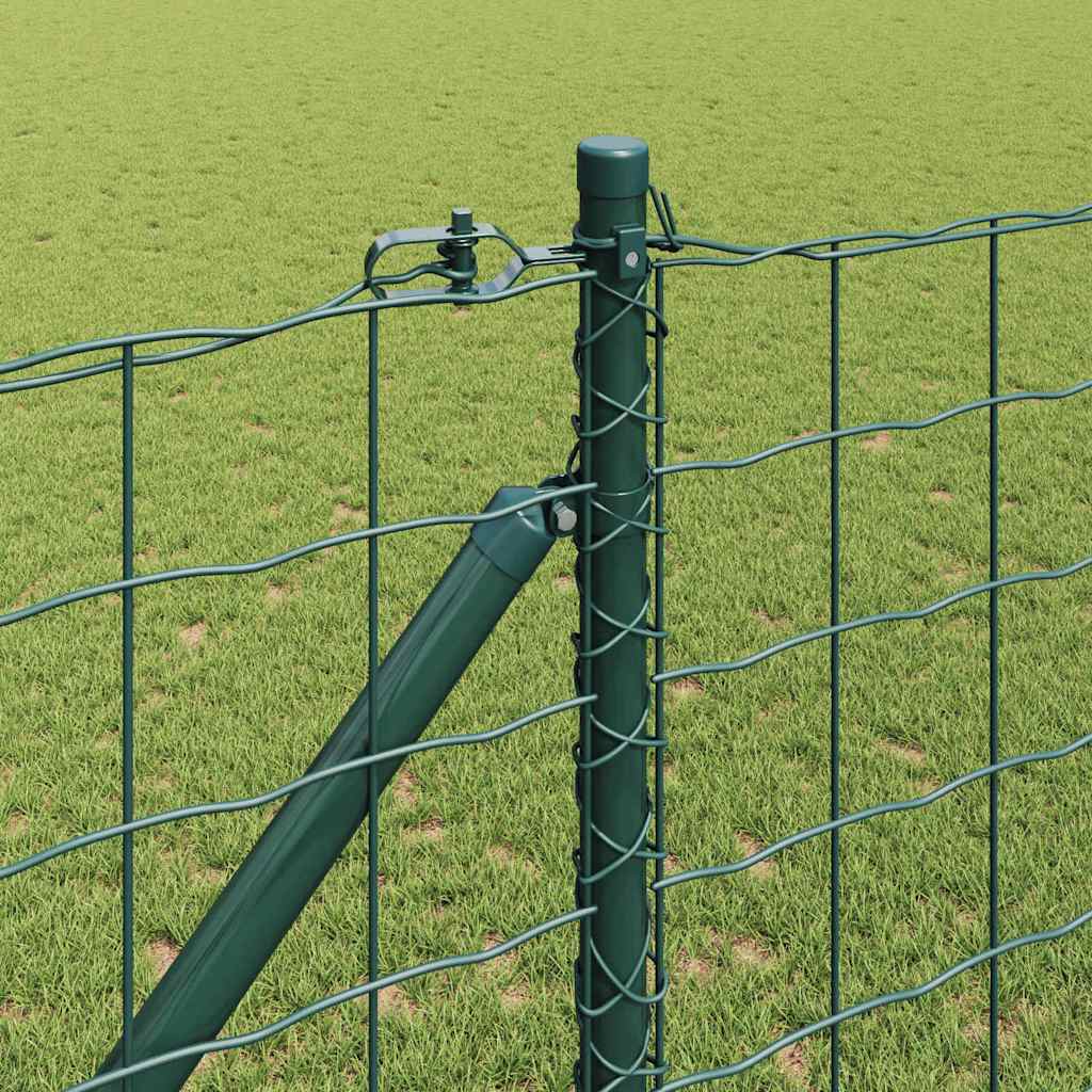 Euro-Zaun mit Stacheln 10 x 1,4 m PVC-beschichteter Stahl Grün