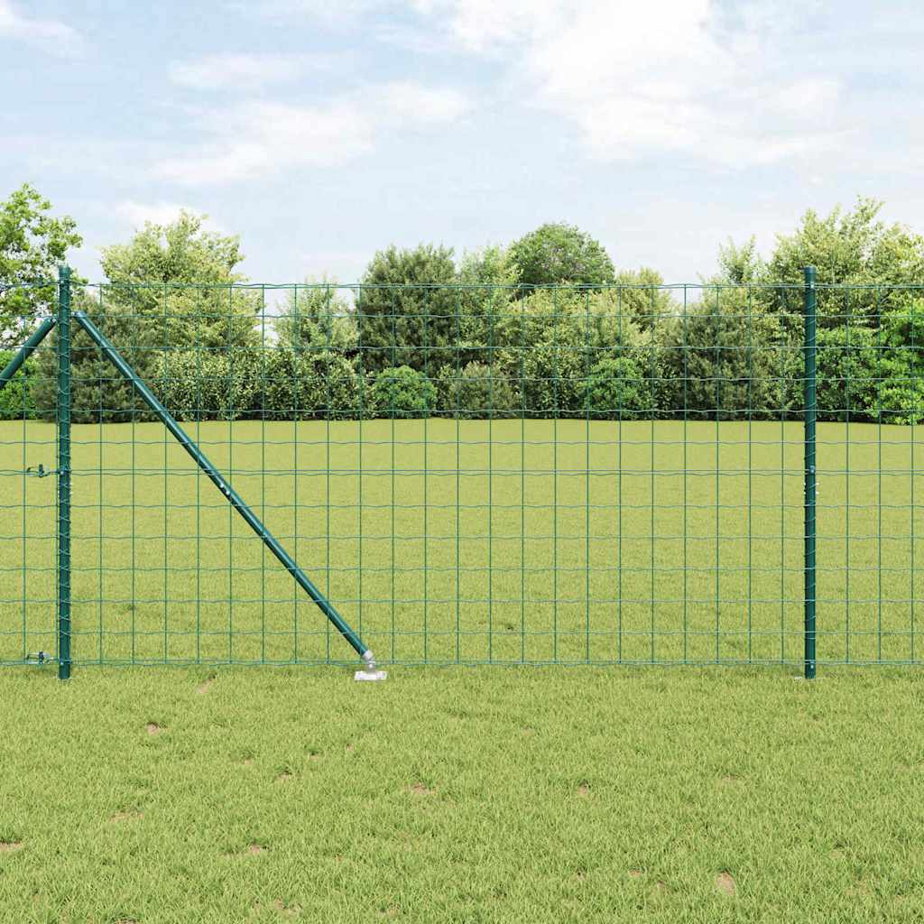 Euro-Zaun mit Stacheln 10 x 1,4 m PVC-beschichteter Stahl Grün