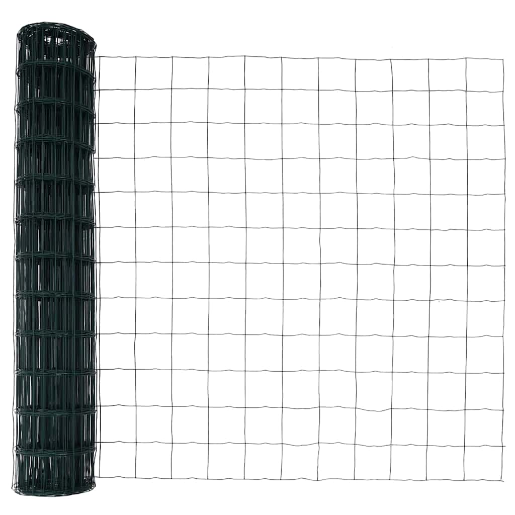 Euro-Zaun mit Stacheln 10 x 1,4 m PVC-beschichteter Stahl Grün
