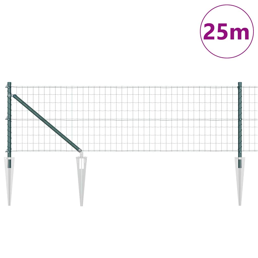 Schweißdrahtzaun mit Spikes 25 x 0,6 m (B x H)