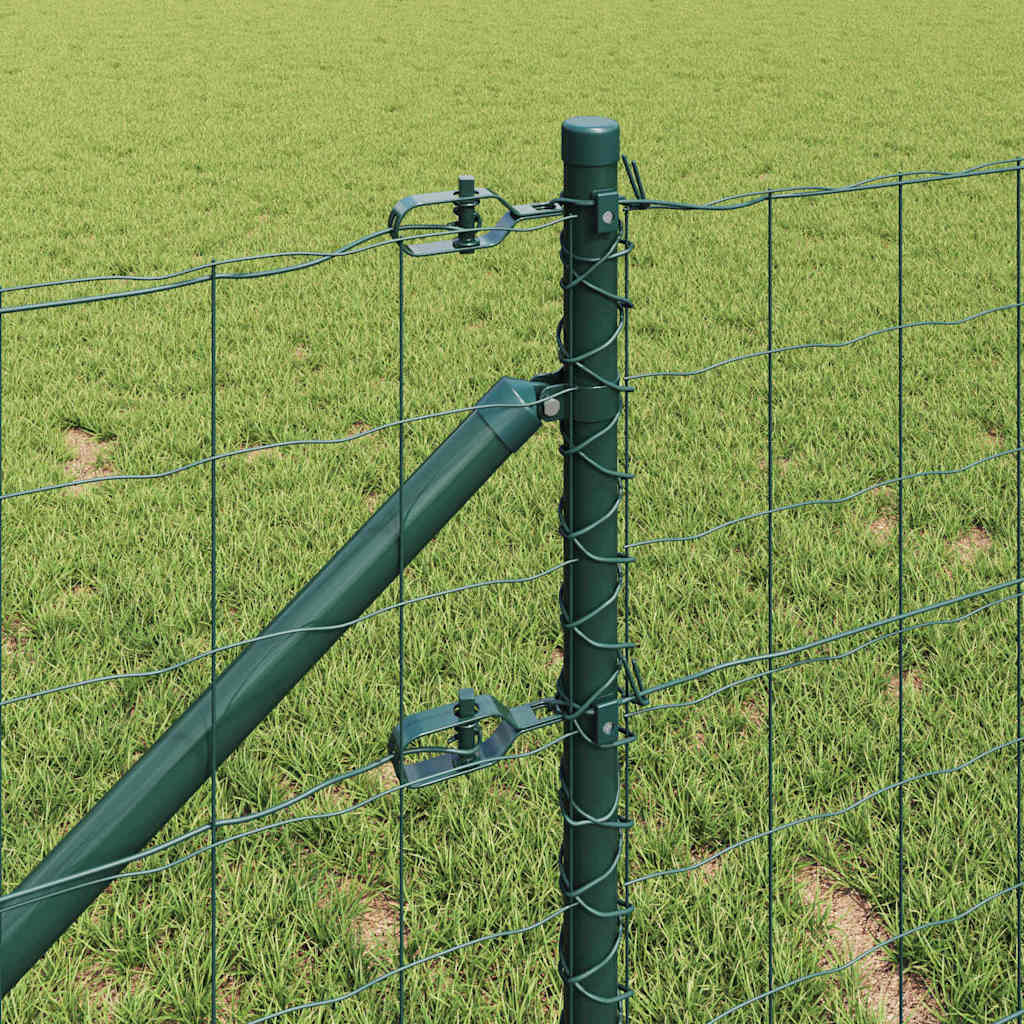 Euro-Zaun mit Stacheln 25 x 0,8 m PVC-beschichteter Stahl Grün