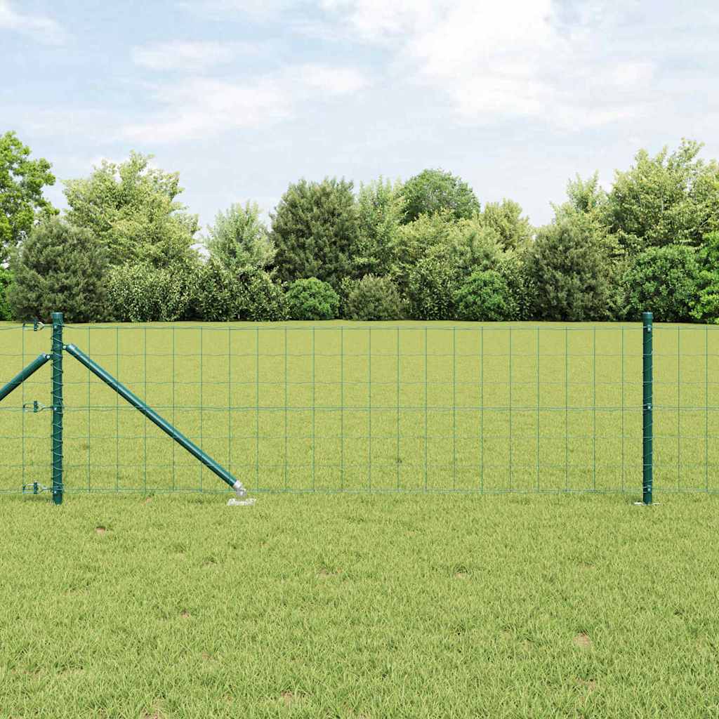 Euro-Zaun mit Stacheln 25 x 0,8 m PVC-beschichteter Stahl Grün