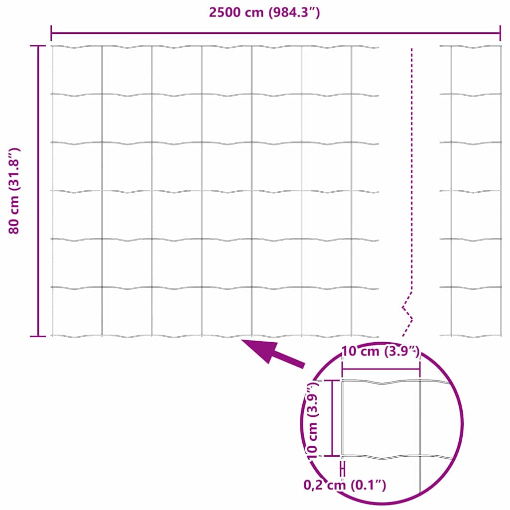 Euro-Zaun mit Stacheln 25 x 0,8 m PVC-beschichteter Stahl Grün