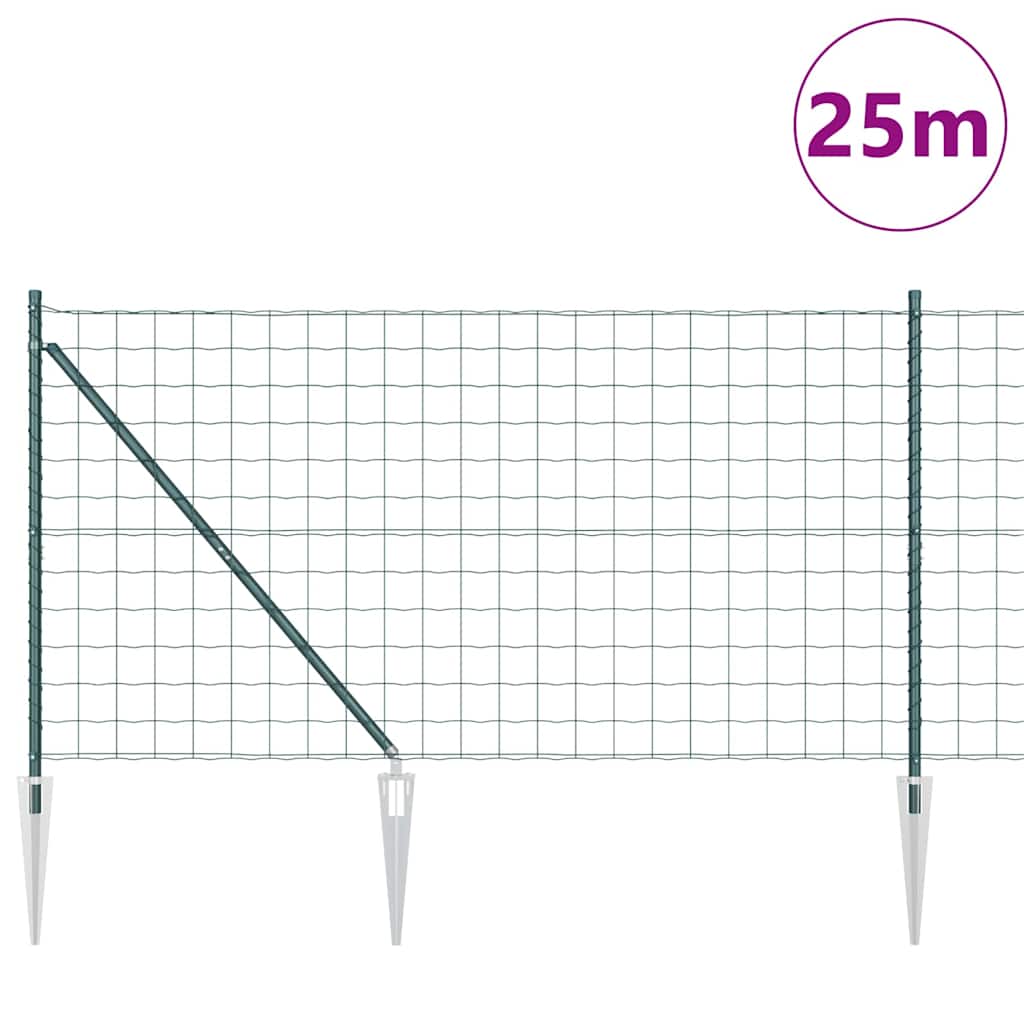 Schweißdrahtzaun mit Spikes 25 x 1,2 m (B x H)