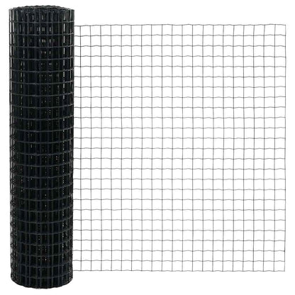Euro-Zaun mit Stacheln 10 x 1,2 m PVC-beschichteter Stahl Grau