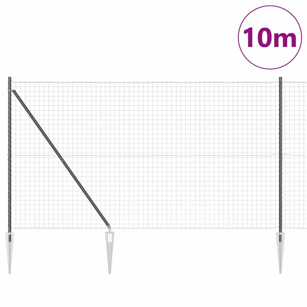Schweißdrahtzaun mit Spikes 10 x 1,6 m (B x H)
