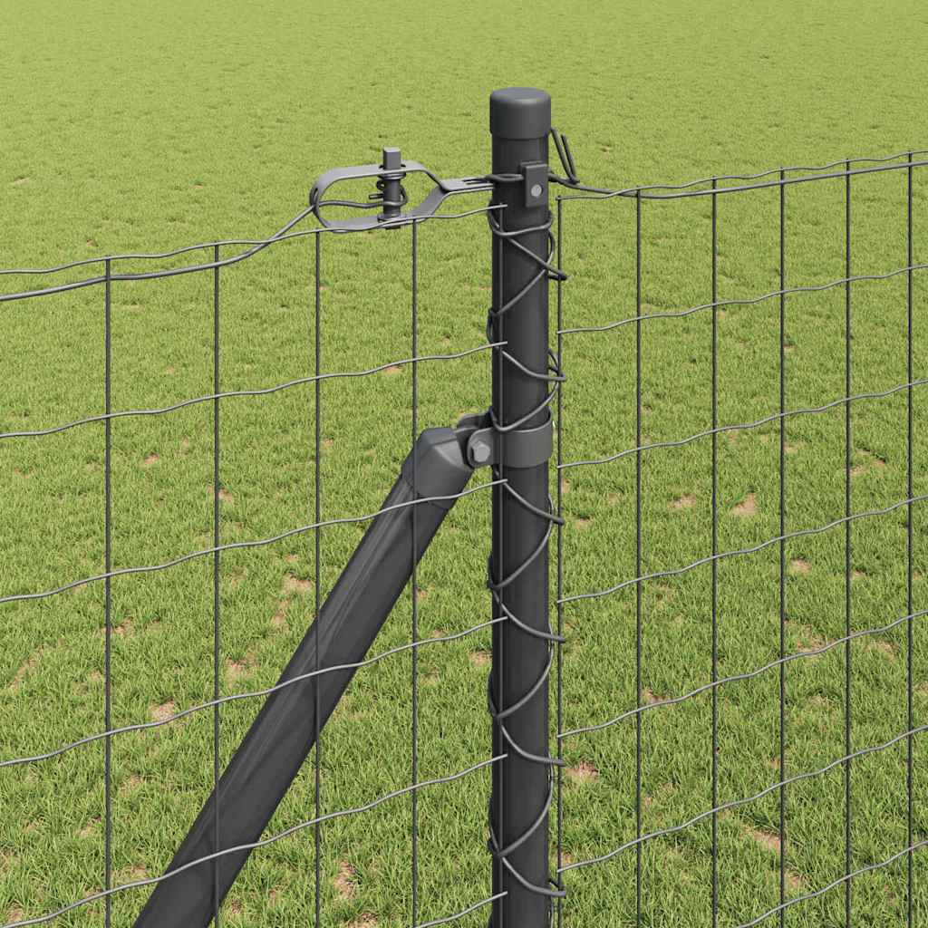 Euro-Zaun mit Stacheln 10 x 1,5 m PVC-beschichteter Stahl Grau
