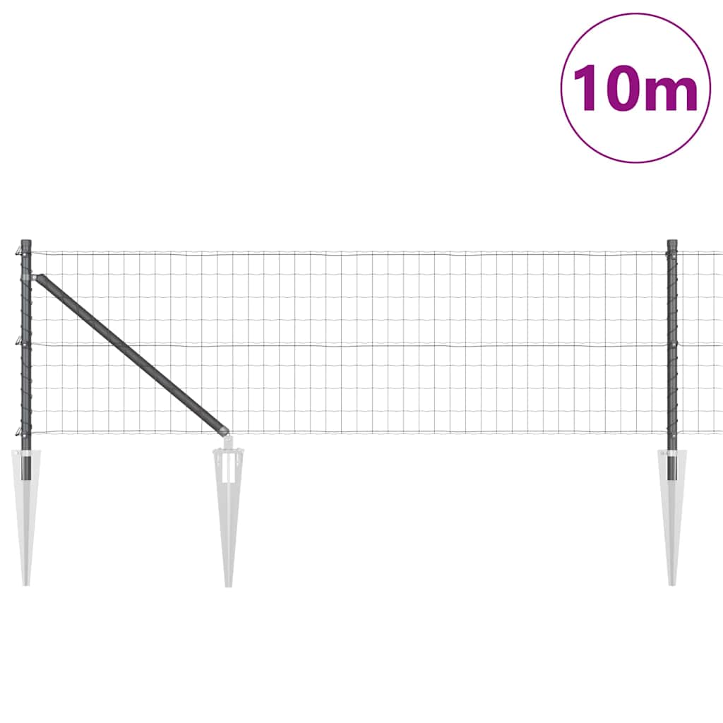 Schweißdrahtzaun mit Spikes 10 x 0,4 m (B x H)