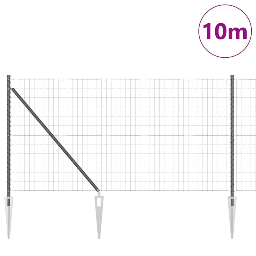 Schweißdrahtzaun mit Spikes 10 x 1 m (B x H)