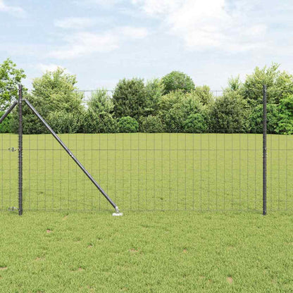 Euro-Zaun mit Stacheln 10 x 1,2 m PVC-beschichteter Stahl Grau
