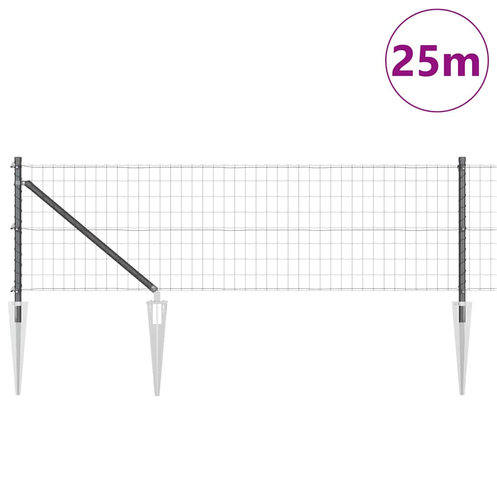 Schweißdrahtzaun mit Spikes 25 x 0,8 m (B x H)