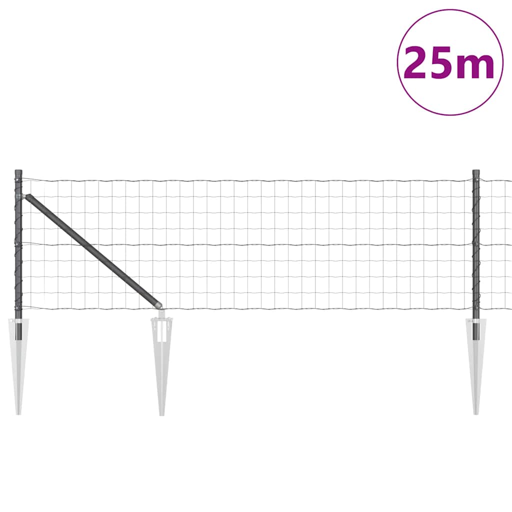 Schweißdrahtzaun mit Spikes 25 x 0,4 m (B x H)