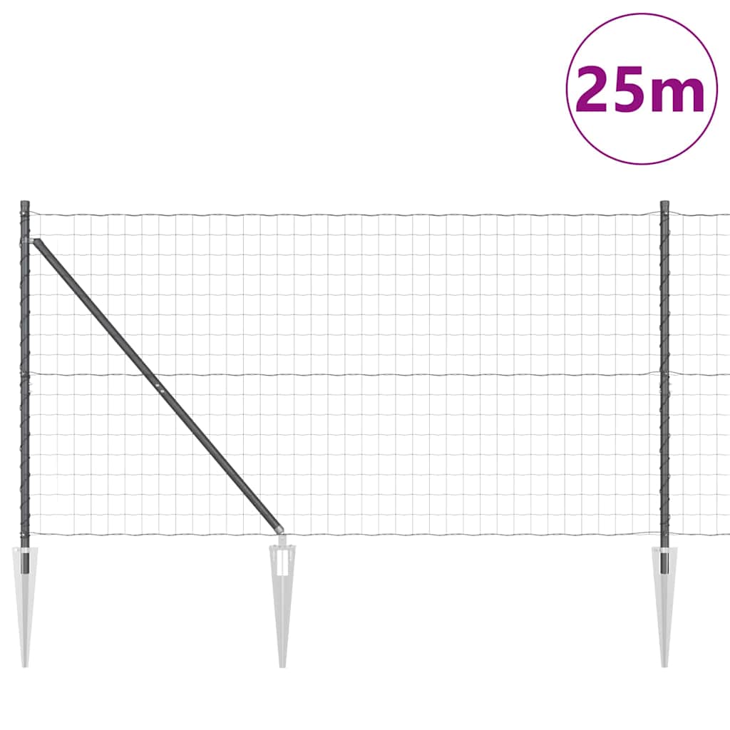 Schweißdrahtzaun mit Spikes 25 x 1,2 m (B x H)