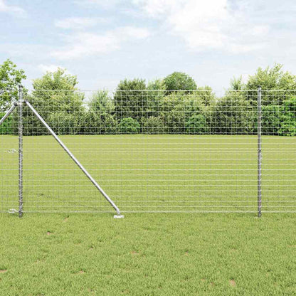 Euro-Zaun mit Stacheln 10 x 1,4 m Verzinkter Stahl Silber Netz