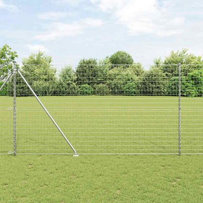 Euro-Zaun mit Stacheln 10 x 1,6 m Verzinkter Stahl Silber Netz
