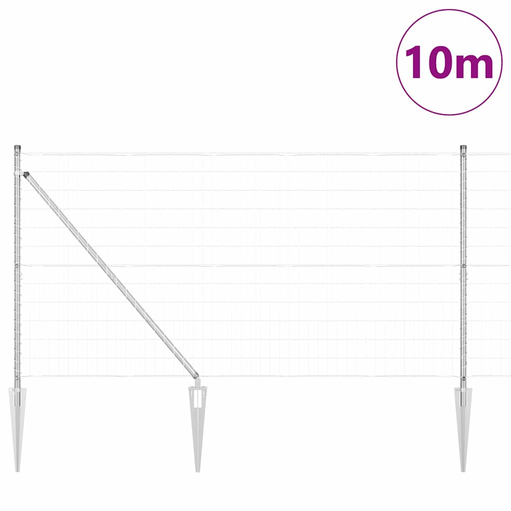Schweißdrahtzaun mit Spikes 10 x 1,4 m (B x H)