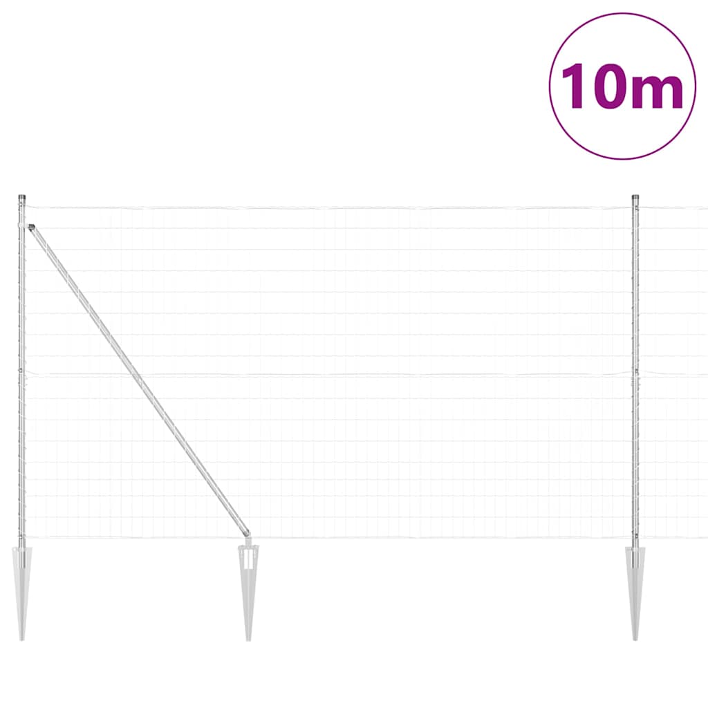 Schweißdrahtzaun mit Spikes 10 x 1,6 m (B x H)