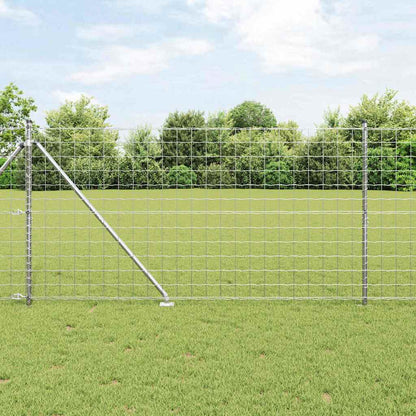 Euro-Zaun mit Stacheln 10 x 1,2 m Verzinkter Stahl Silber Netz