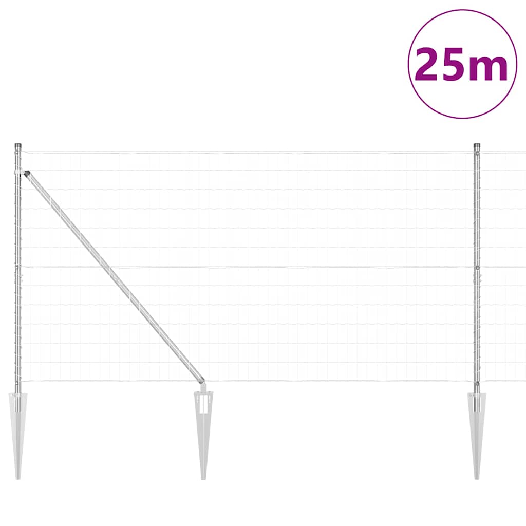 Schweißdrahtzaun mit Spikes 25 x 1,2 m (B x H)