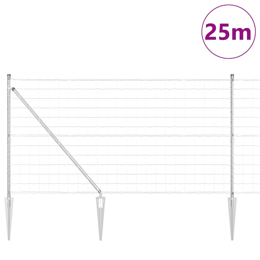 Schweißdrahtzaun mit Spikes 25 x 1,2 m (B x H)