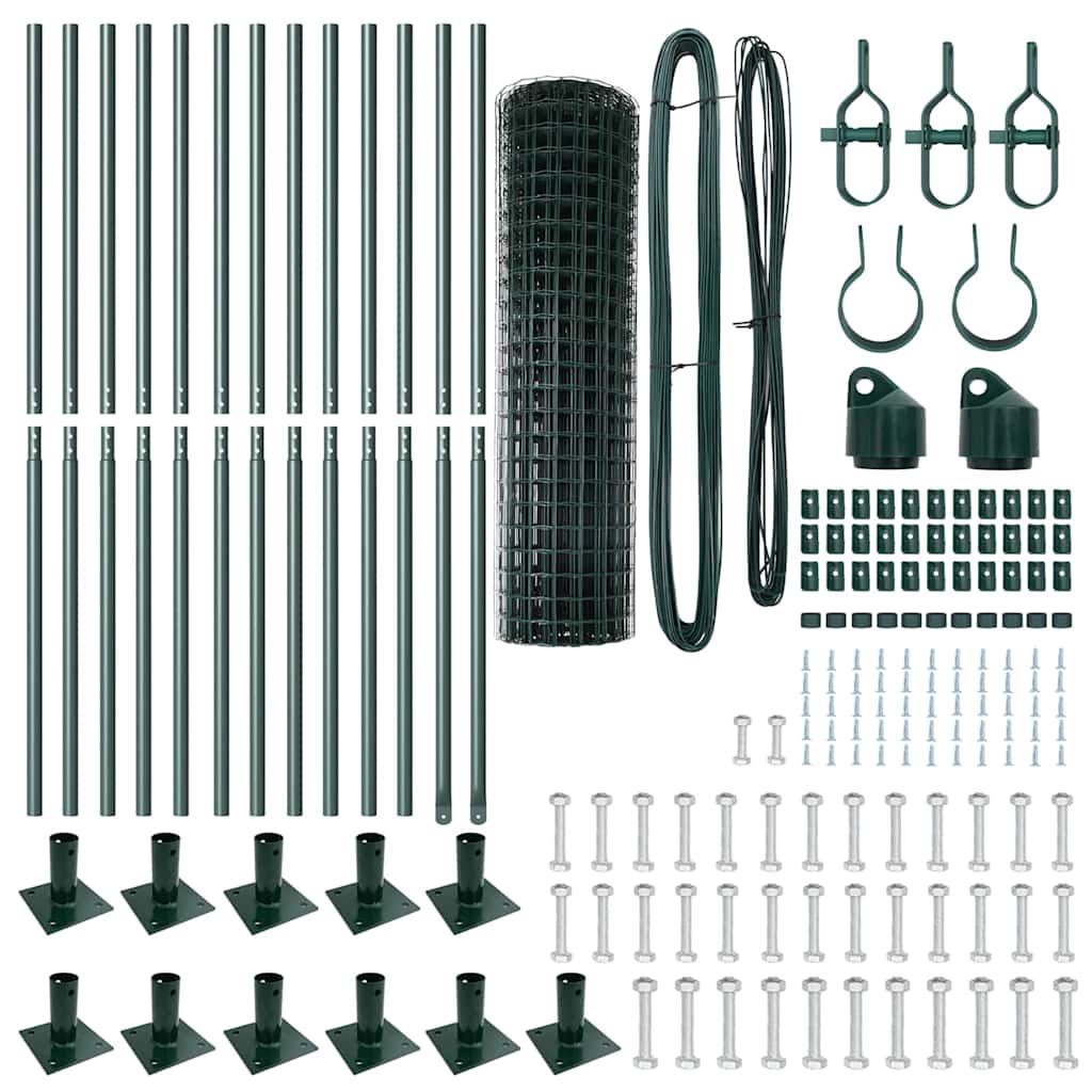 Euro-Zaun mit Betonsockel 25 x 0,8 m PVC-beschichteter Stahl