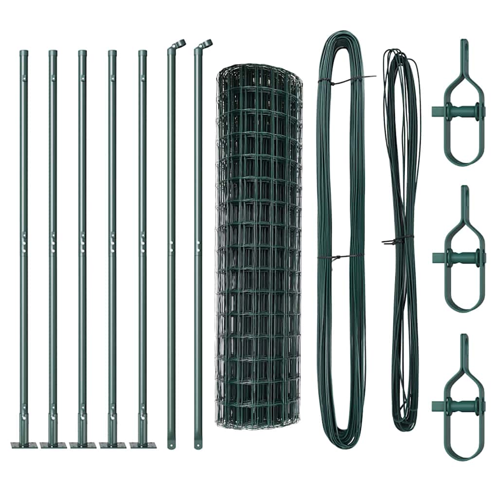 Euro-Zaun mit Betonsockel 10 x 1,0 m PVC-beschichteter Stahl