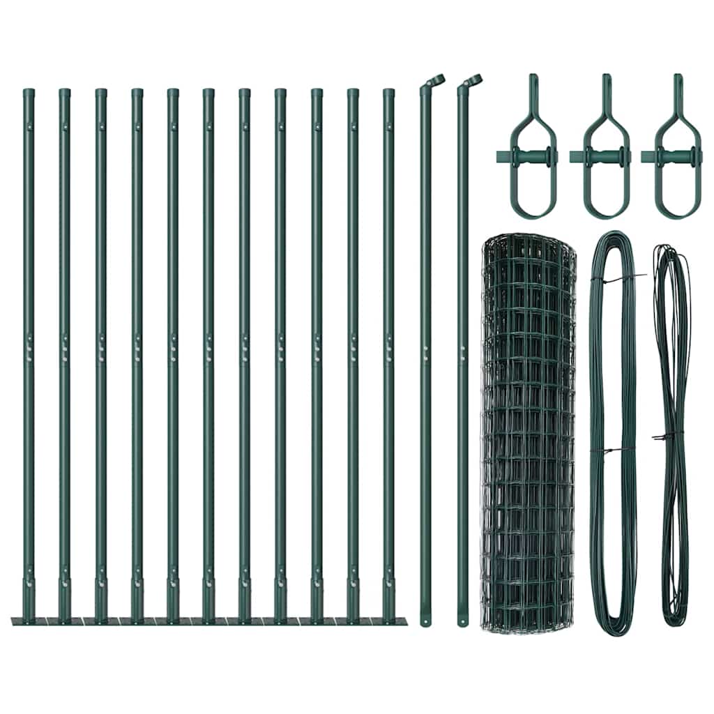 Euro-Zaun mit Betonsockel 25 x 1,2 m PVC-beschichteter Stahl
