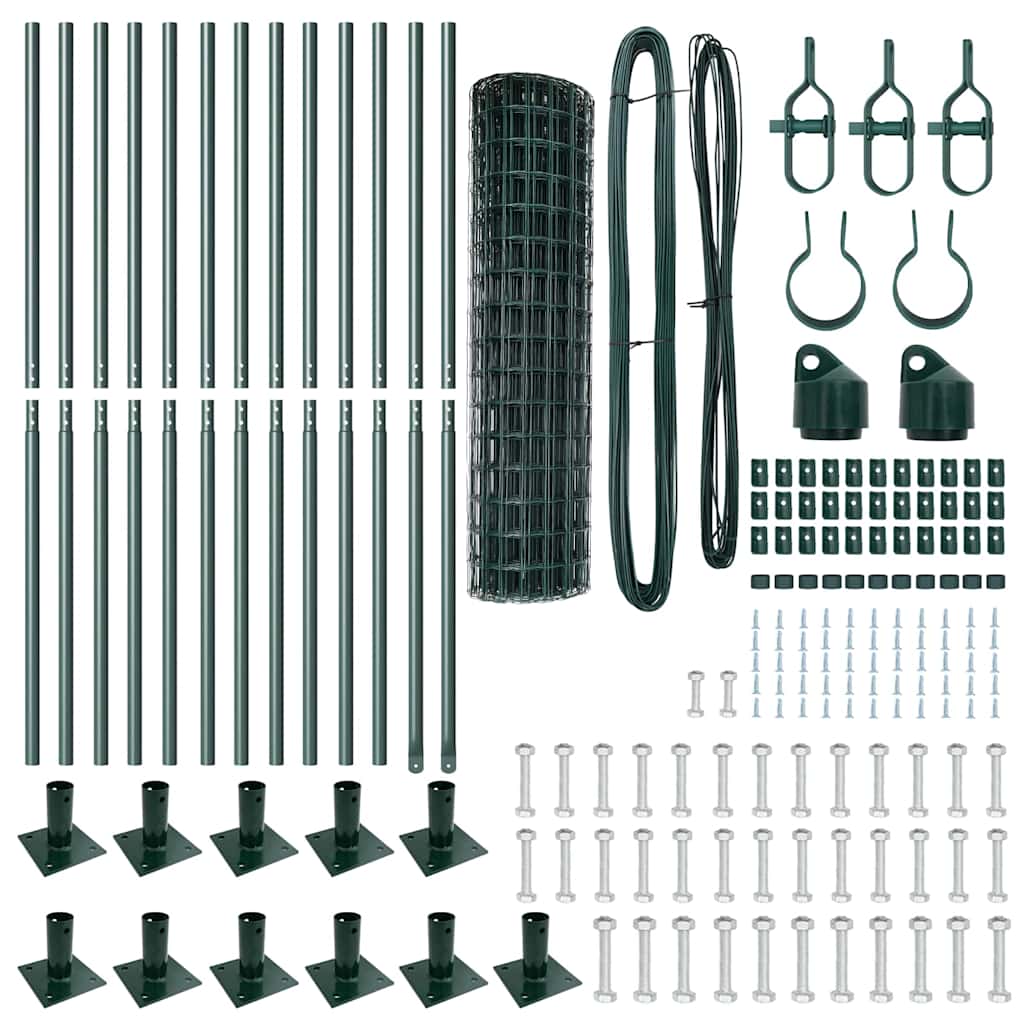 Euro-Zaun mit Betonsockel 25 x 1,2 m PVC-beschichteter Stahl