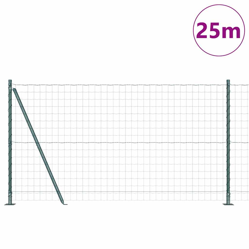 Euro-Zaun mit Betonsockel 25 x 1,2 m PVC-beschichteter Stahl