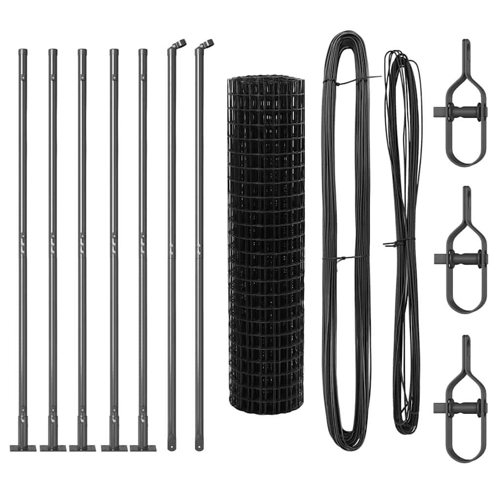 Geschweißter Drahtzaun mit Betonfundament 10 x 1 m (B x H)