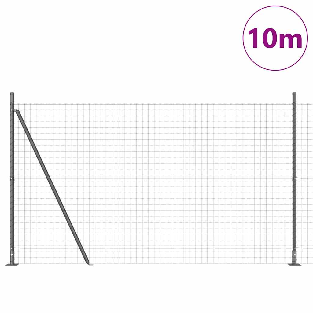 Geschweißter Drahtzaun mit Betonfundament 10 x 1,6 m (B x H)