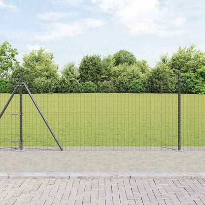 Euro-Zaun mit Betonsockel 10 x 1 m PVC-beschichteter Stahl Grau