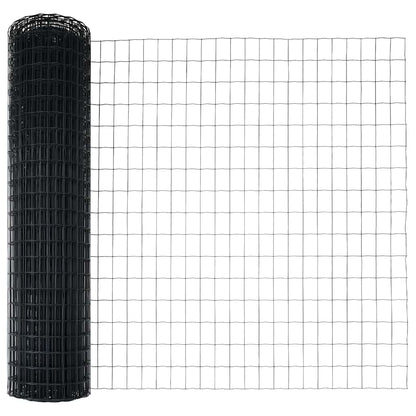 Euro-Zaun mit Betonsockel 10 x 1 m PVC-beschichteter Stahl Grau