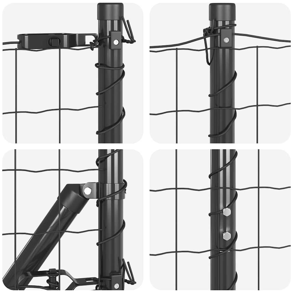 Euro-Zaun mit Betonsockel 10 x 1,5 m PVC-beschichteter Stahl