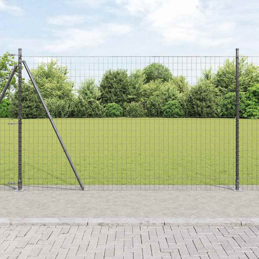 Euro-Zaun mit Betonsockel 10 x 1,5 m PVC-beschichteter Stahl