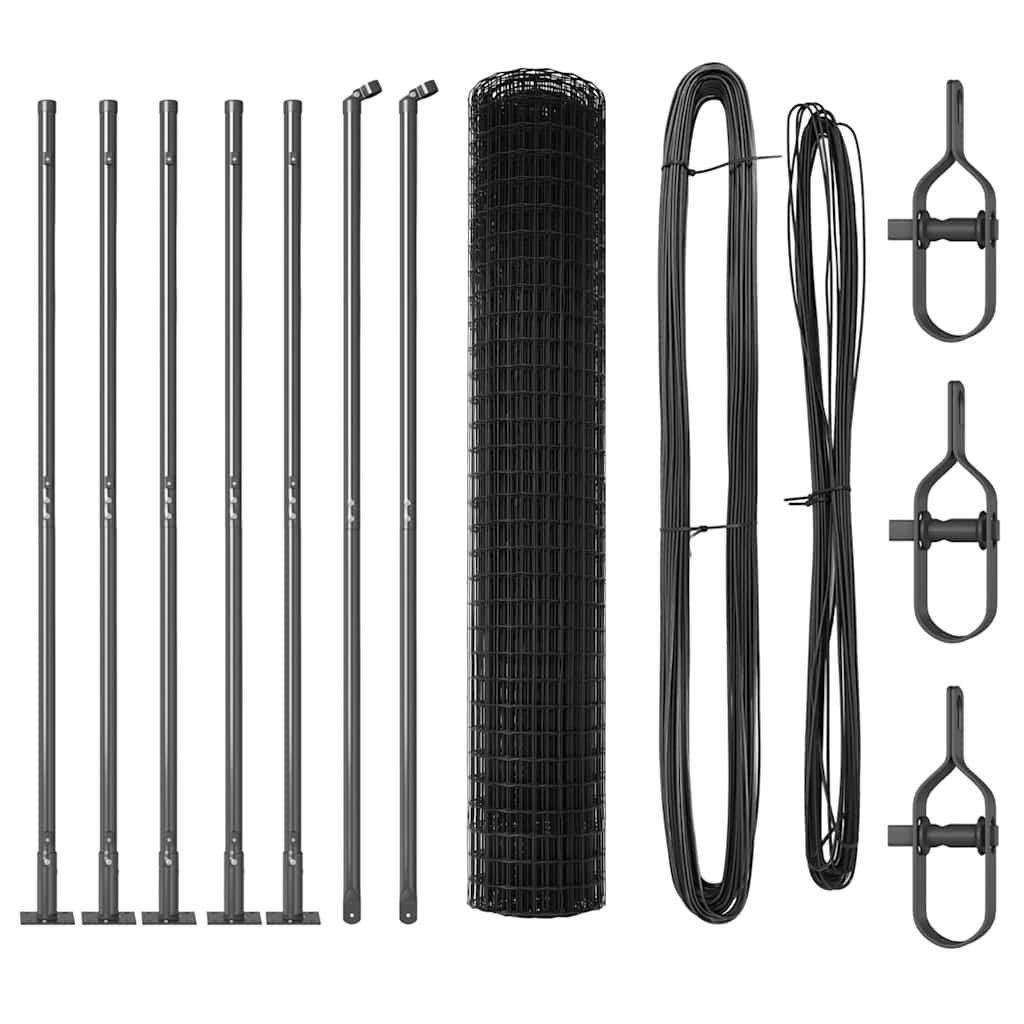 Euro-Zaun mit Betonsockel 10 x 1,5 m PVC-beschichteter Stahl