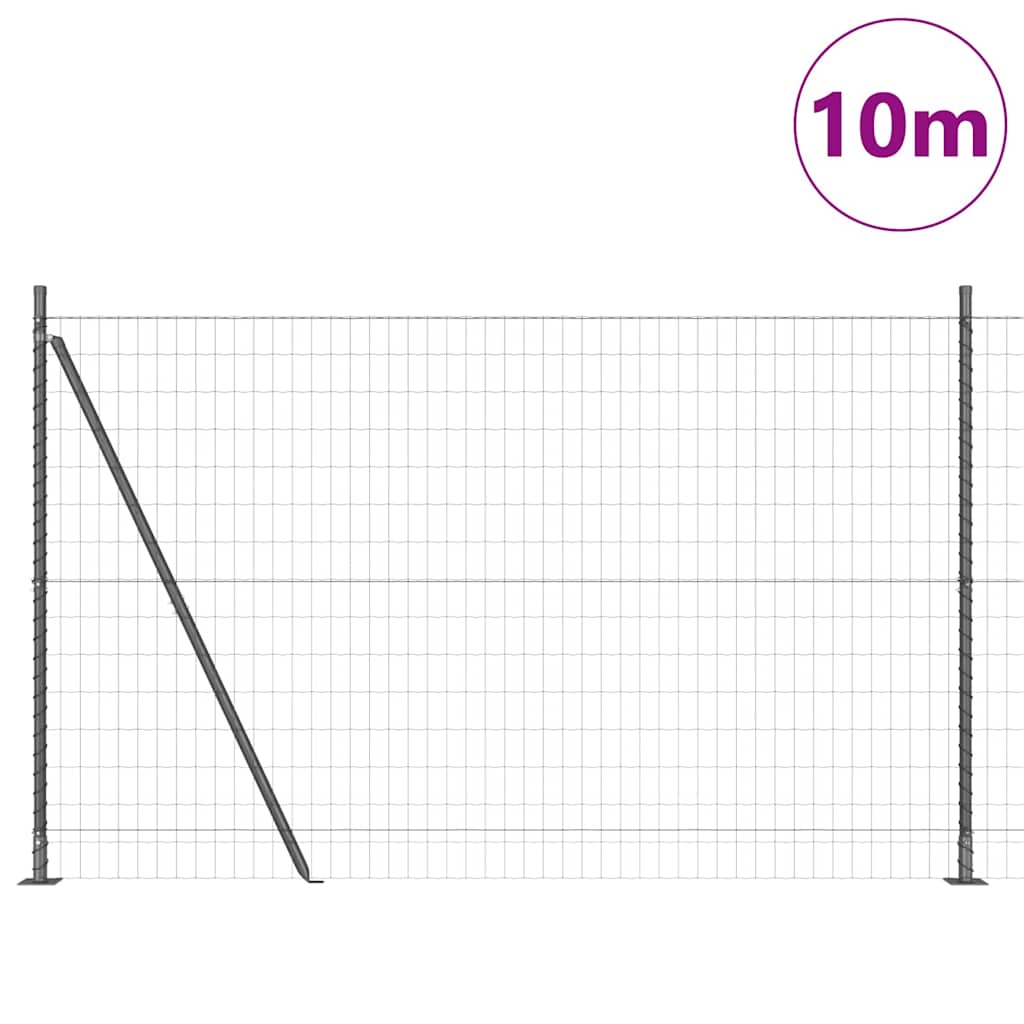 Geschweißter Drahtzaun mit Betonfundament 10 x 1,6 m (B x H)